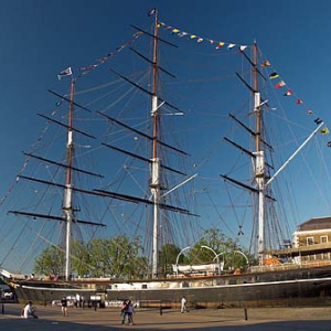 Londyn- Greenwich. Zacumowany u nabrzeża Cutty Sark